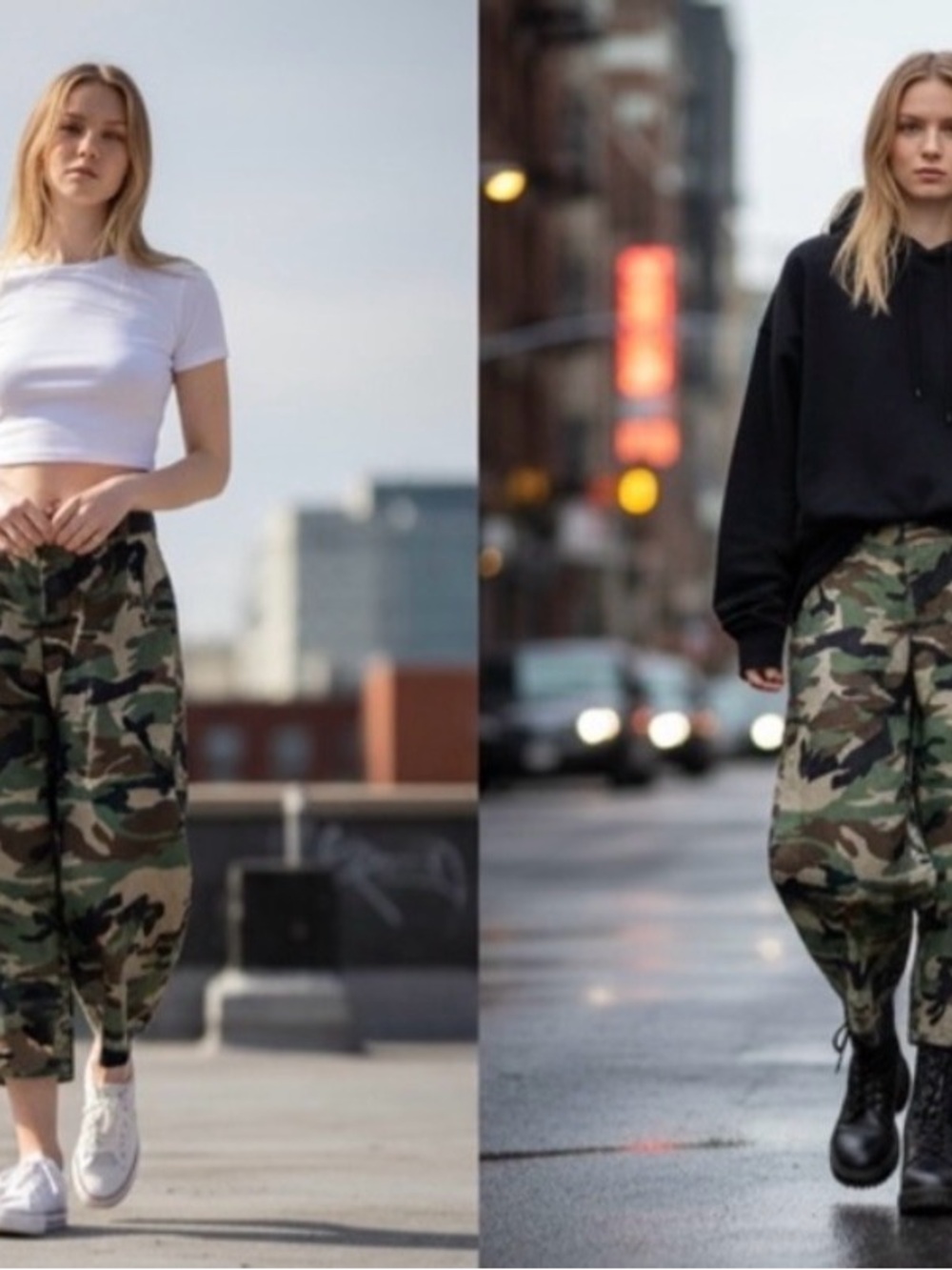 Camo Cargo Jogger Pants - Women's Green Camouflage